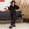 Kigurumi Homewear Black Dragon Women Men Pajama + Shoes Costume Sleepwear Pajamas Party Clothes for Adult Animal Cosplay