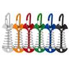 Wind Rope Buckle Portable Camping Deck Peg Tent Rope Buckle with Carabiner Camping Awning Tent Hooks Fixed Nail Outdoor Tools