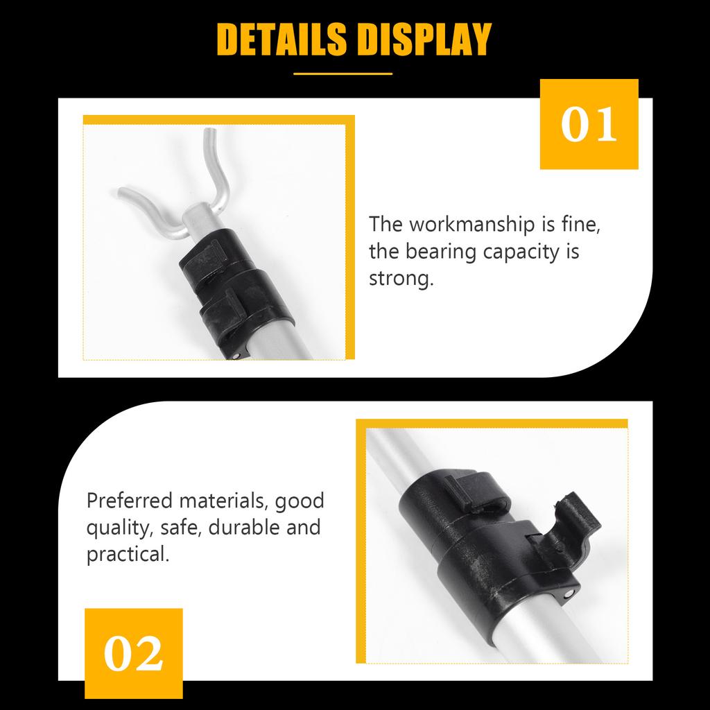 Clothes Rail Clothesline Drying Pole Home Rod Hanger White Shelf Retractable Racks Household for Balcony Props