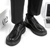 Черные мужские кожаные туфли на толстой подошве, классические, новые, минималистичные, для офиса, деловых вечеринок, прогулок по улице, для жениха