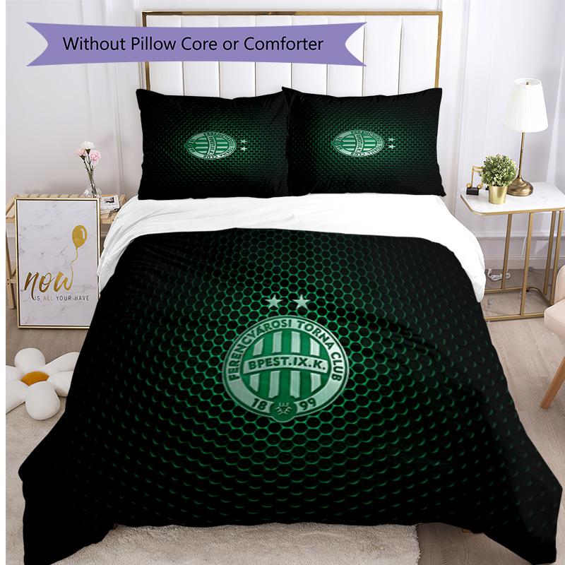 Ferencvaros Pattern Printed 3PCS Bedding Set Soft Skin-Friendly Washable Duvet Cover & Pillowcases Set All Season Bedroom