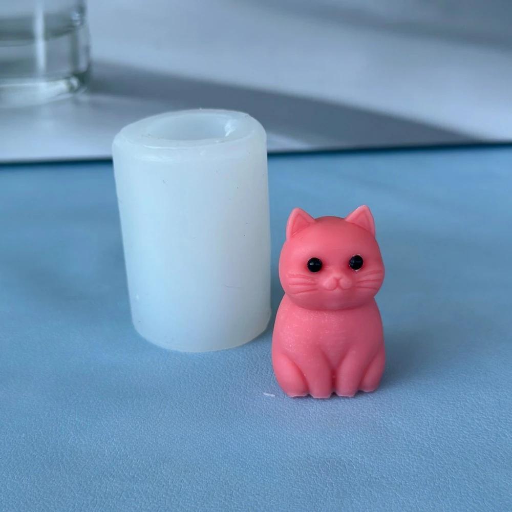 3D Fat Cat Animal Silicone Candle Mold DIY Lovely Kitty Gypsum Mould Aromatherapy Soap Making Tool Handmade Gifts Home Decor