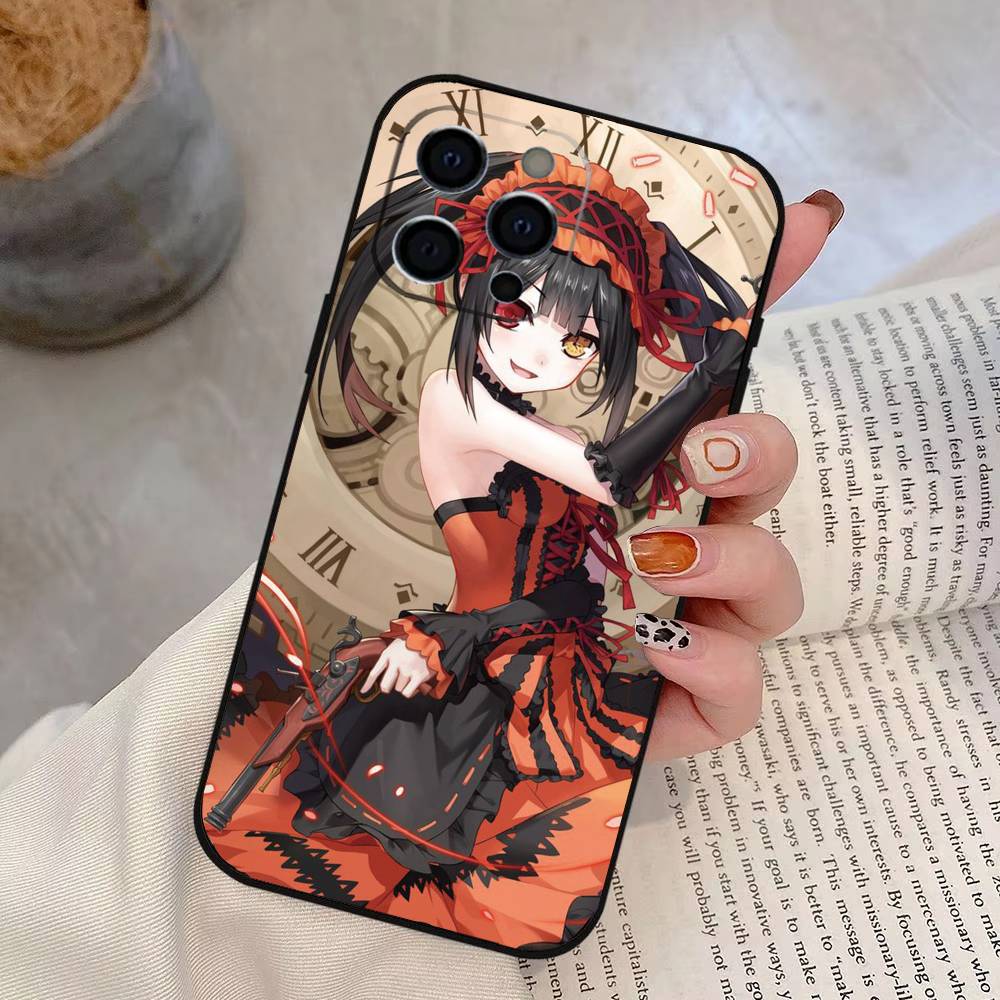 Чехол для телефона Date A Live Токисаки Куруми Для iPhone 17,16,15,14,13,12,11 Plus,Pro Max,XS,Мягкий силиконовый черный чехол