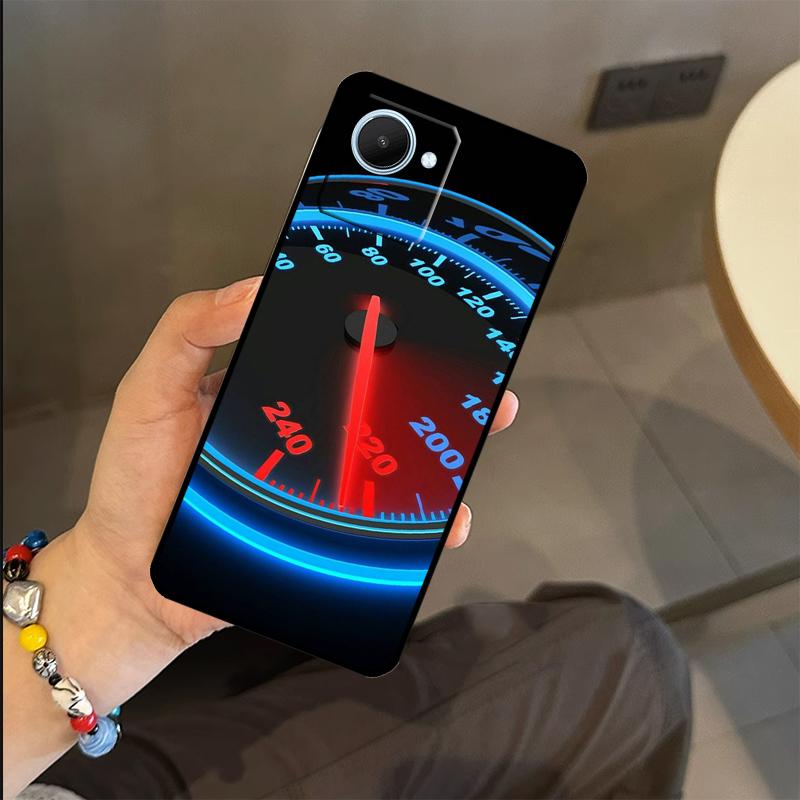 Cool Retro Speedometer Case For Realme C53 C55 C51 C25 C63 C61 C65 C67 C71 C75 GT6 GT7 Pro 11 12 13 14 15 Pro Plus
