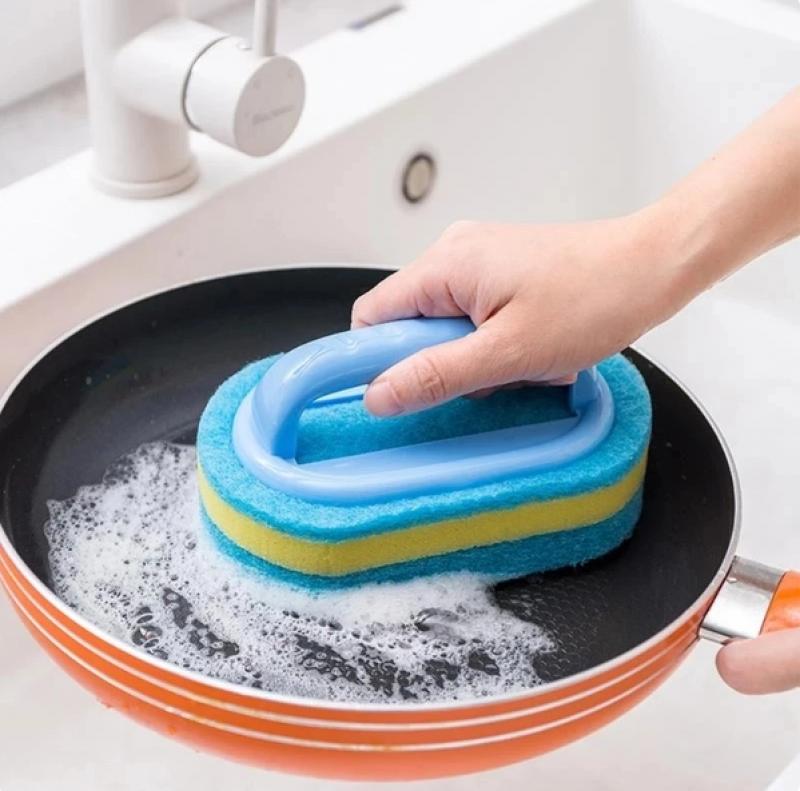 Kitchen Cleaning Wall Cleaning Bath Brush Tub Scrub Sponge Brush with Handle Kitchen Pool Scrub Cleaning Brush