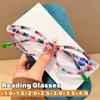 Vintage Elliptical Frame Reading Glasses for Women Blue Light Blocking Eyeglasses Female Fashion Printing Far Sight Eyewear+2.0