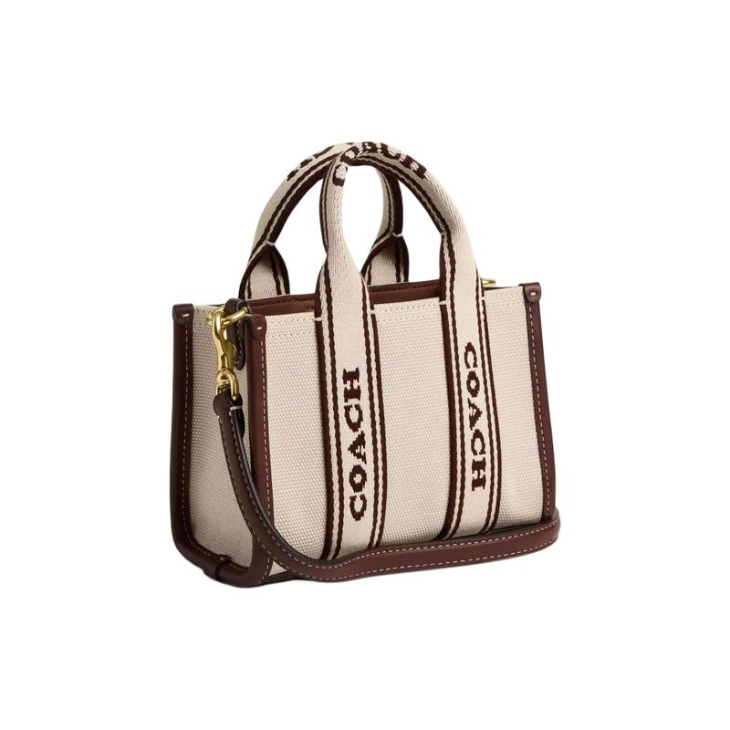 COACH handbag Smith 16 snap button closure internal multi-function pocket canvas and fine calfskin Tote bag Tote bag shopping bag shoulder crossbody