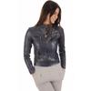 Women Blue Leather Jacket Real Lambskin Leather Biker Motorcycle Jacket Coat