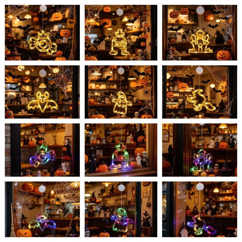 Battery-operated Halloween Suction Lights Waterproof LED Glass Pendant Holiday House Decoration