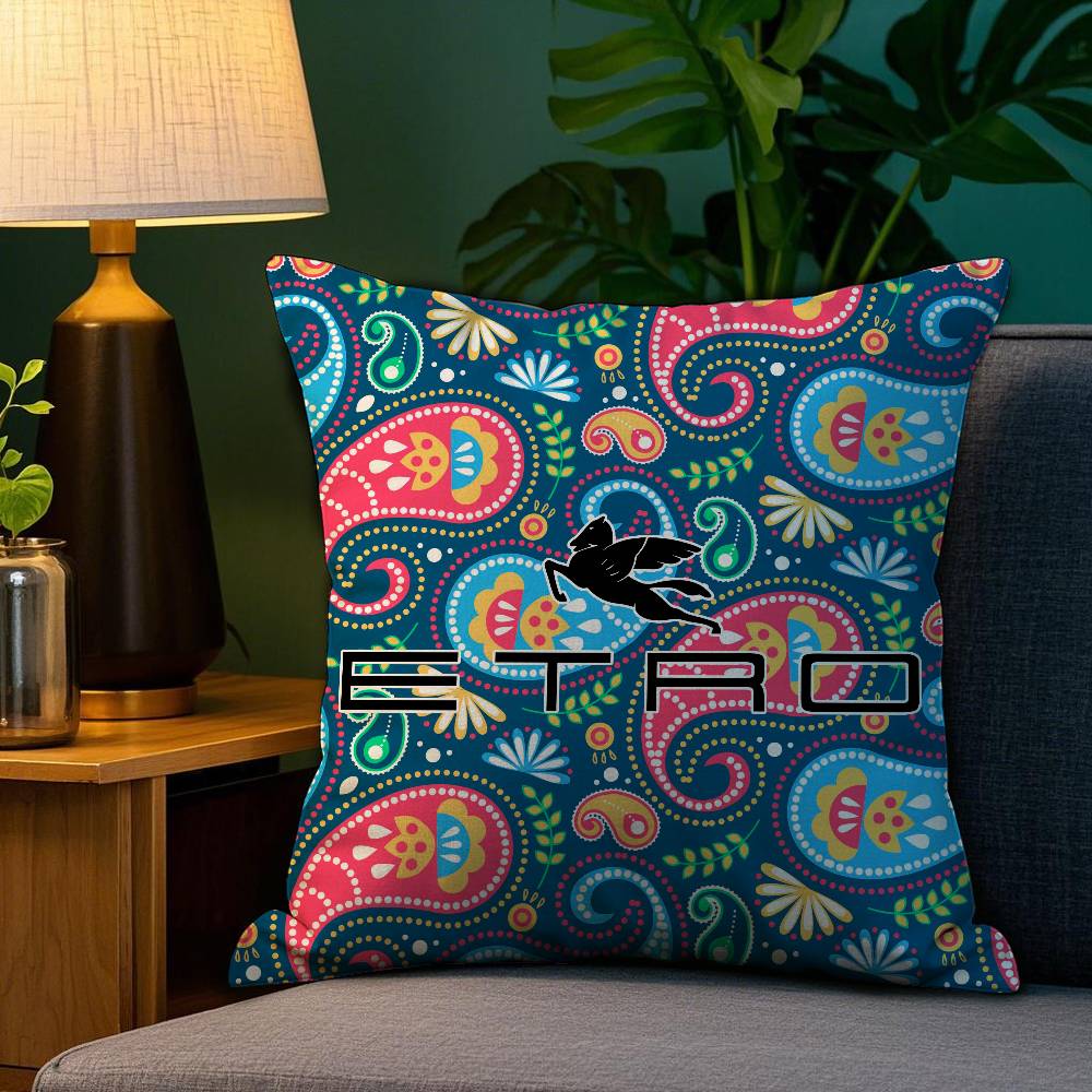 Classic Design E-Etro Pillow Case Plush Fabric Soft Double Sided Print Sofa Cushion Cover Throw Pillow Covers