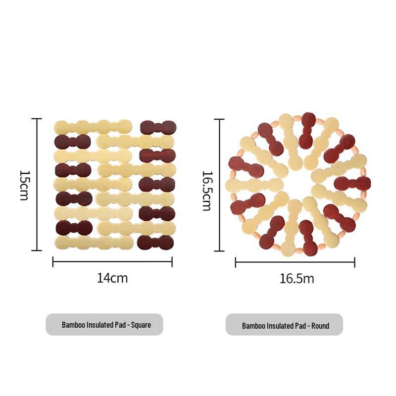 Bamboo Heat-Resistant Trivet & Placemat - Anti-Scald, High-Temperature Safe for Plates & Bowls