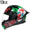 ORZ Electric Vehicle Full Helmet For Men And Women In Bluetooth Personality Motorcycle Tail Couple Running Helmet Net Red Helmet