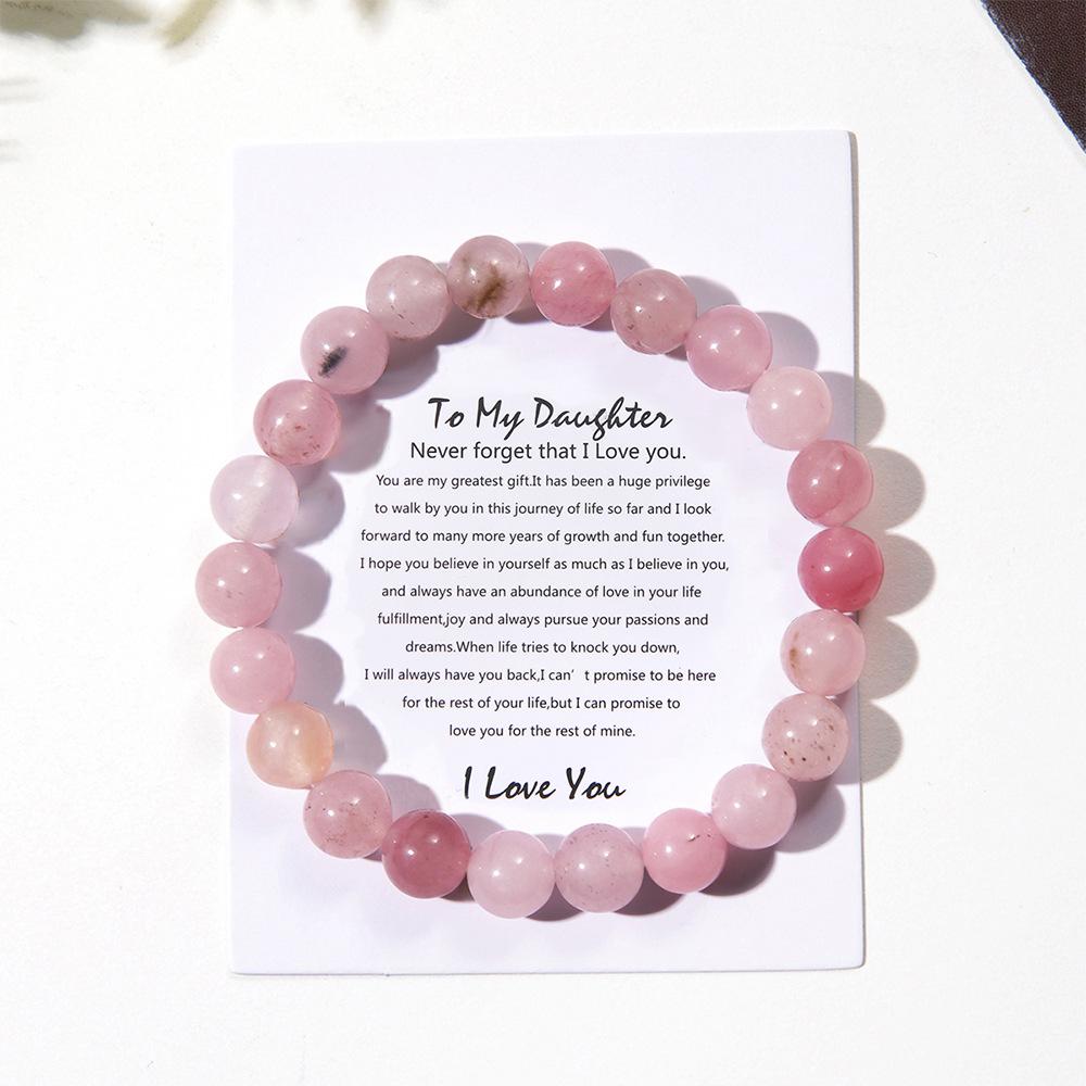 Mother's Day Card Bracelet Colored Natural Stone Crystal Beaded Elastic Bracelet Free Mom Bracelet
