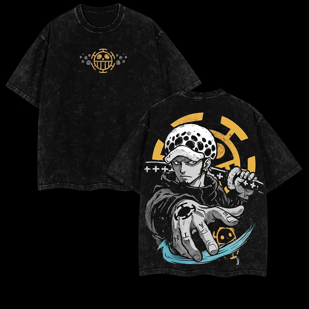 ONE PIECE Anime Graphic T-shirt Men Women Washed Oversized T-shirt High Quality Short Sleeves High Quality Streetwear Harajuku Female Male Clothing