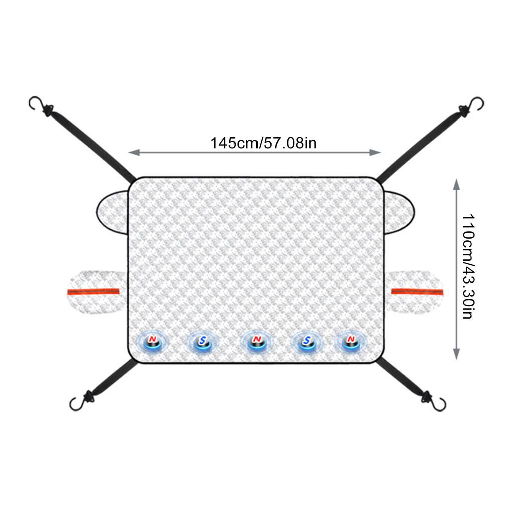 Car Windshield Snow Cover with Magnetic Edges Heavy Duty Anti Ice Frost and Sun Shade Protector for Front Window All Season Vehicle Protection
