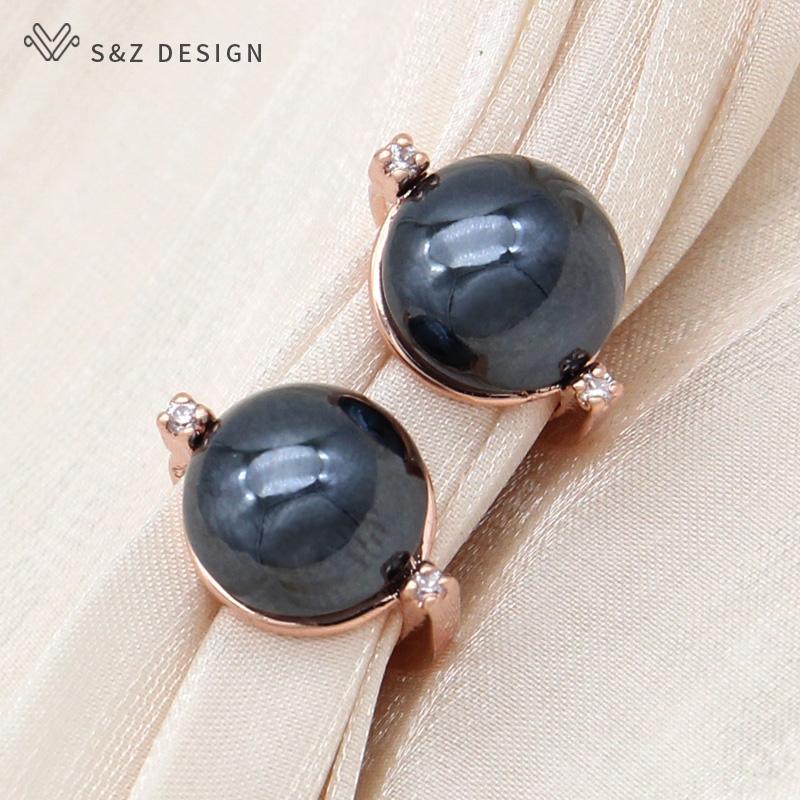 Модные круглые серьги-капли с искусственным жемчугом для женщин, свадебные серьги розового золота с кубическим цирконием, ювелирные изделия