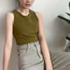 Solid Sleeveless Slim Tank Tops For Women High Elastic Elegant Crew Neck   Casual Bottoming Vest Summer Versatile Crop Top