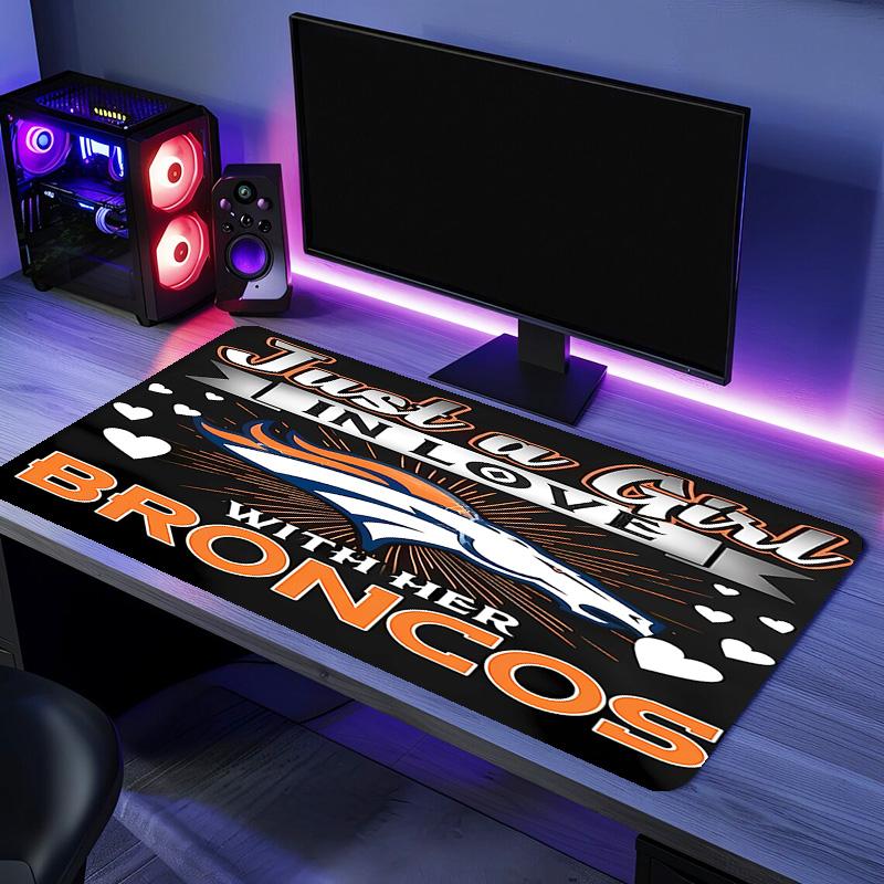 Коврик для мыши LOGO Denver Broncos - Нескользящая резиновая основа, Гладкая поверхность для работы, игр, офиса и дома, Настольный коврик для мыши