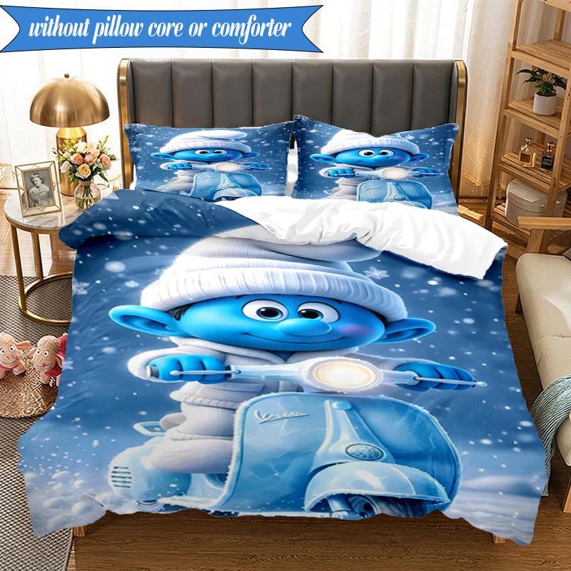 3PCS The Blue Cheese Adventure Bedding Set,Including 1pc Duvet Cover And 2pcs Pillowcases Perfect for Bedroom, Dormitory, Fan Christmas gift