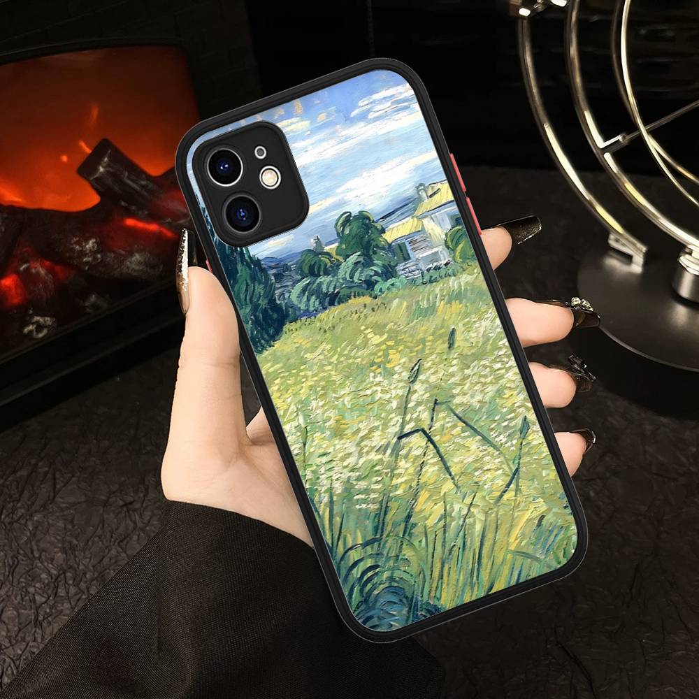 Чехол для телефона с картиной Ван Гога маслом Для IPhone 16e 16 15 14 13 12 11 Pro Max X XS Max Plus Матовый Прозрачный