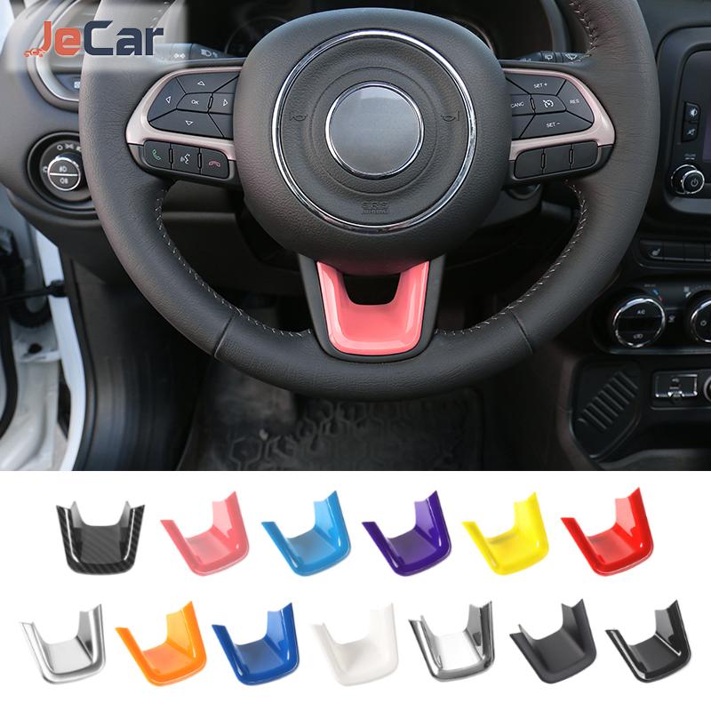 ABS Car Steering Wheel Decoration Cover Trim Stickers For Jeep Renegade 2015+ For Jeep Compass 2017+ Car Interior