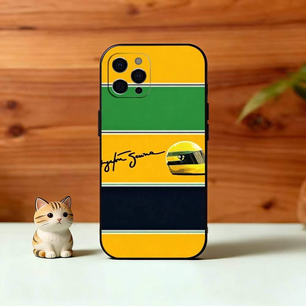 Чехол для телефона с изображением гонщика А-Айртона Сенны для iPhone 17,16,15,14,13,12,11 Plus,Pro Max,XS, Мягкий силиконовый черный чехол