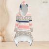 Women Plus Size Hooded Long Sleeve Printed High Low Top Fitted Pants Two Piece Set