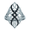 Silver Ring 'Carmen' Black White Silver (rhodium) - 28 Mm