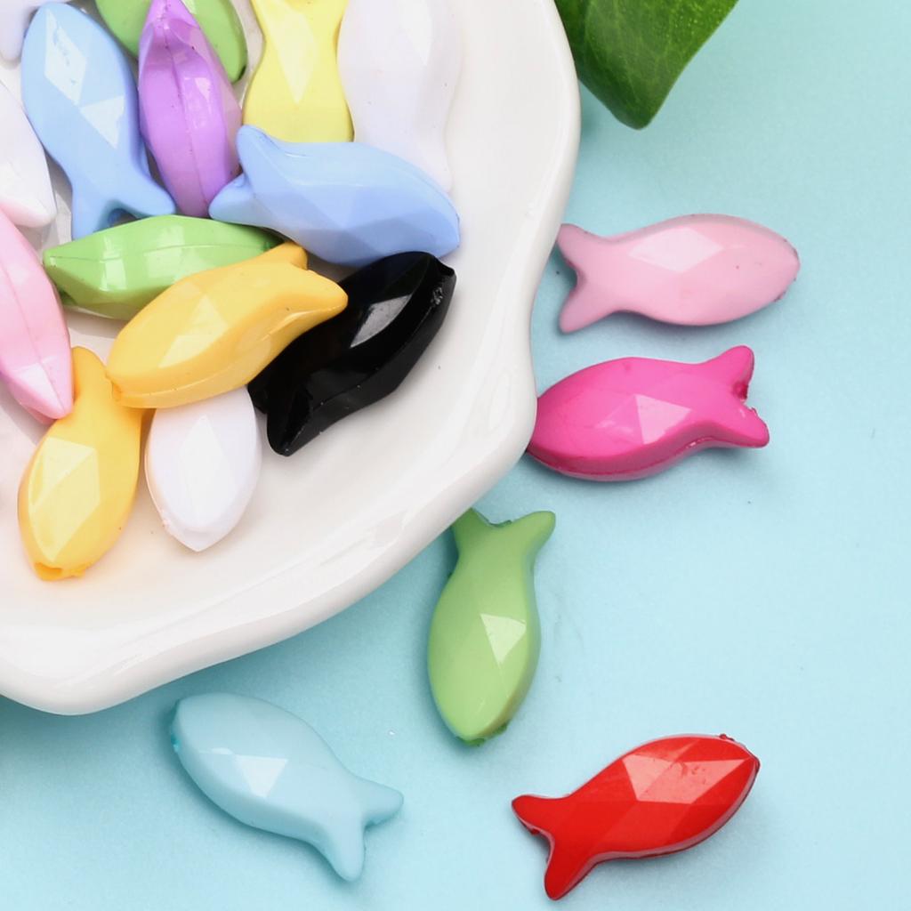 40 шт. 8*18 мм, блестящие свободные бусины, модная партия для DIY браслета, ожерелья, аксессуары ручной работы, акриловые аксессуары в форме рыбы