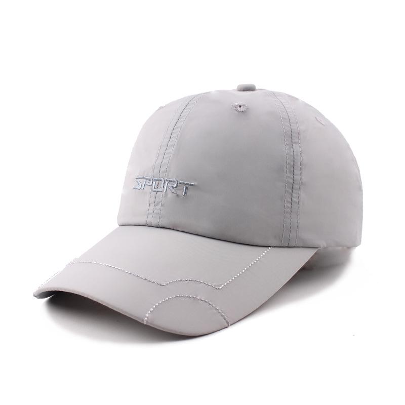 Summer Men'S Solid Color Letter Embroidery Waterproof Quick-Drying Hat Women'S Curved Brim Cap Outdoor Sun Protection Sports Baseball Cap