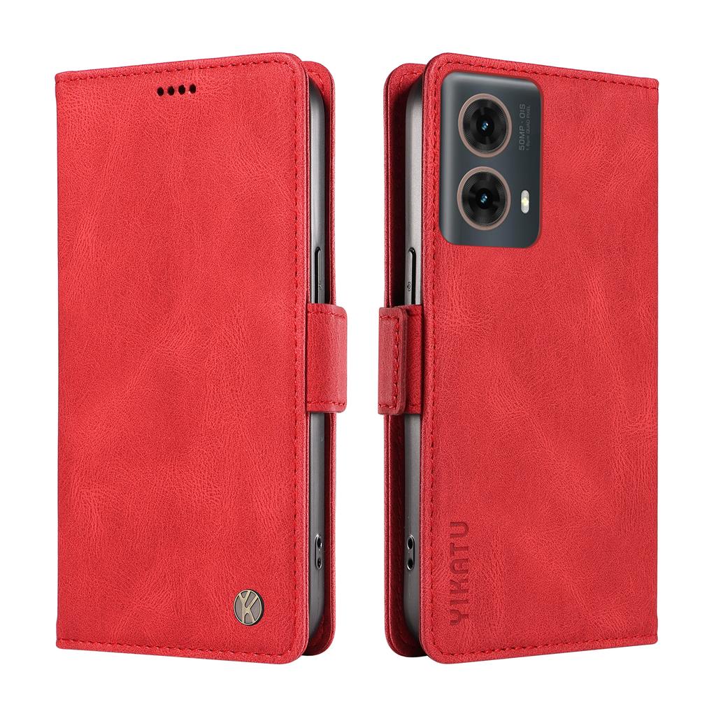 Чехол-кошелек из нубука из искусственной кожи с отделениями для карт и боковой пряжкой для телефона Motorola Moto G53, G14, G32, G54, G84, G34, G04, G24, G04s, E14, Edge 40, Edge 50 Fusion...