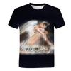 Модная трендовая футболка с коротким рукавом и 3D цифровой печатью с рисунком ангела для мужчин и женщин