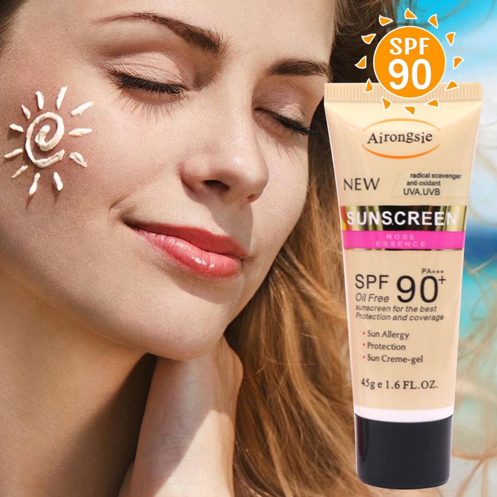 Солнцезащитный крем для лица SPF90+ без масел с защитой от UVA/UVB, держится весь день, не размазывается и не оставляет жирного блеска