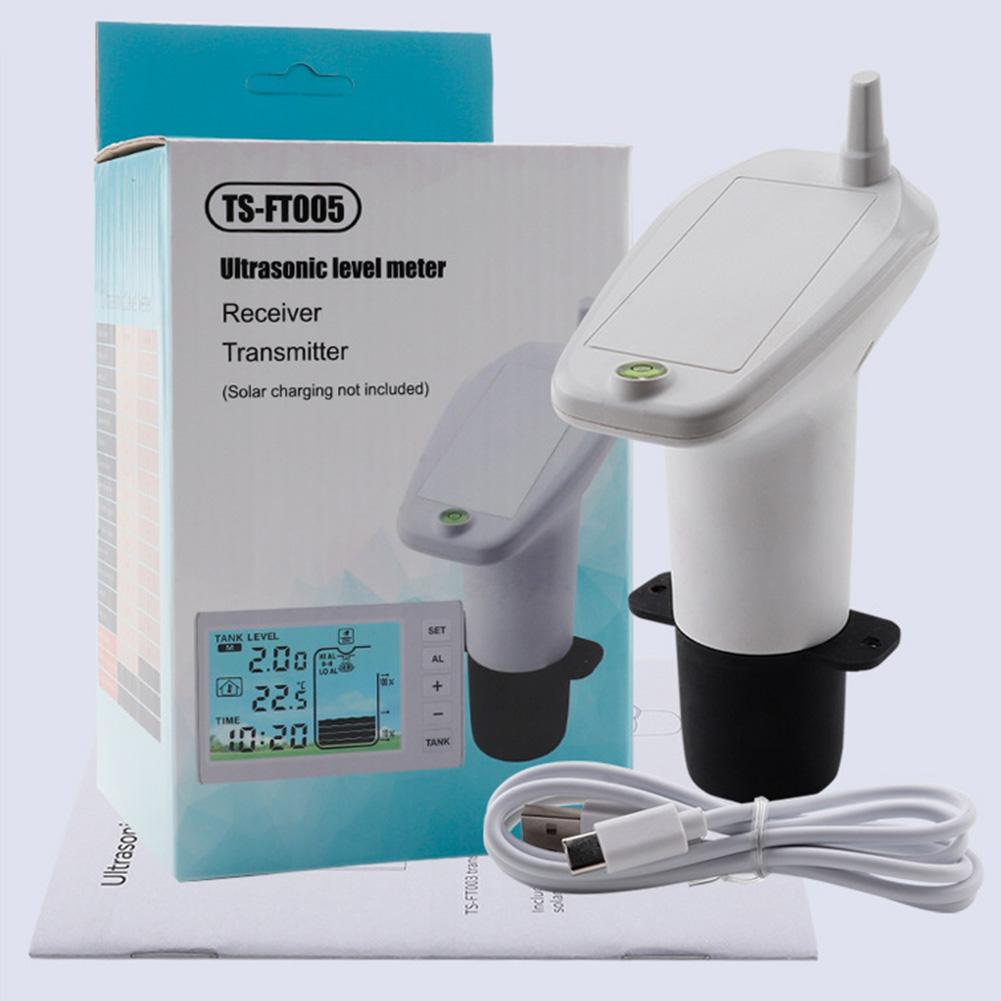 Ультразвуковой измеритель уровня жидкости в баке с датчиком температуры и отображением времени. Беспроводной ультразвуковой индикатор уровня воды.