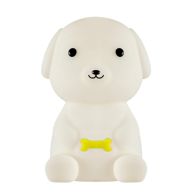 Силиконовый ночной фонарь для собак, светодиодный светильник с зарядкой через USB, красочный светильник, умный стальной светильник