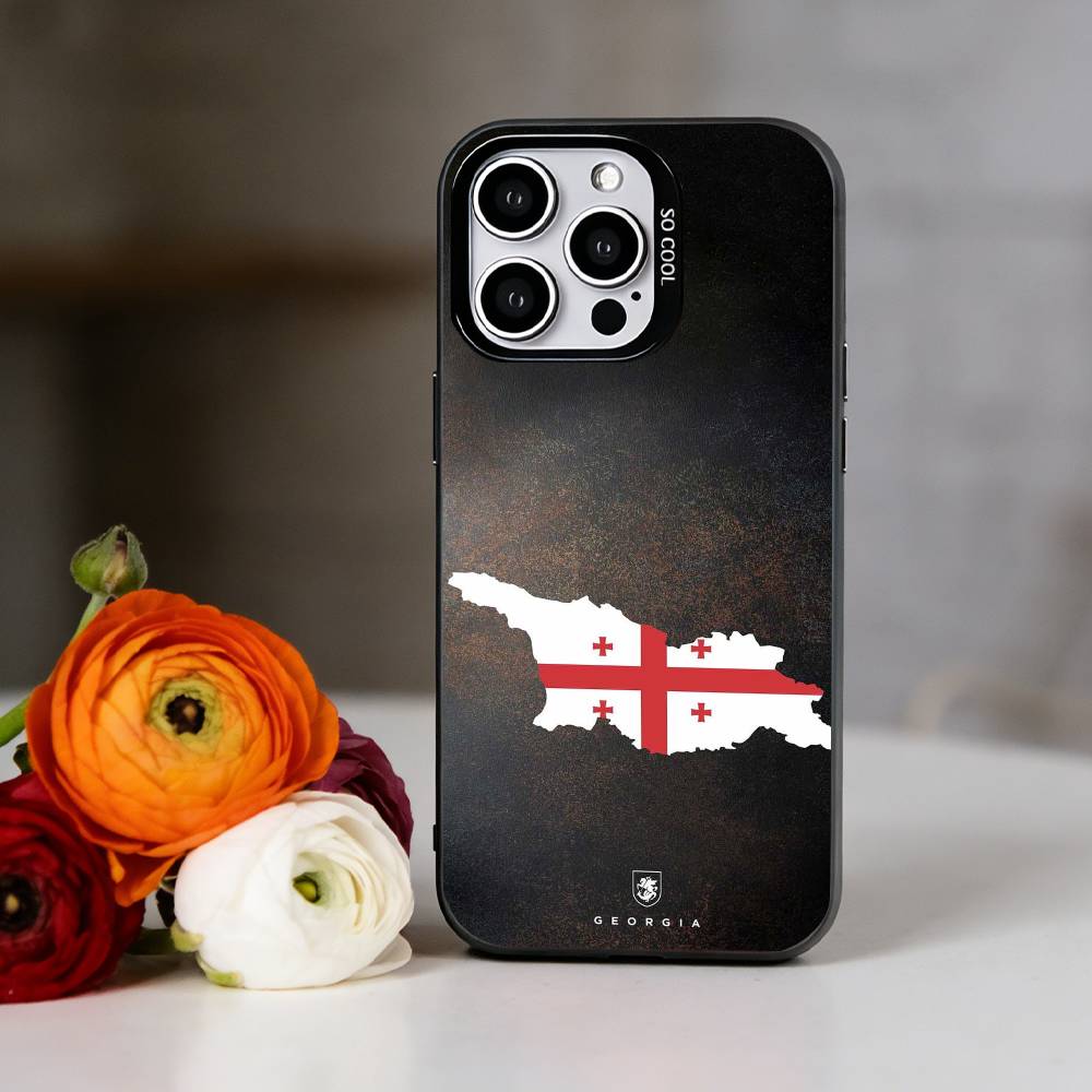 Чехол для телефона с флагом Грузии для iPhone 17,16,15,14,13,12,11 Plus,Pro Max,XS,Красочный серебряный чехол для телефона Funda Cover