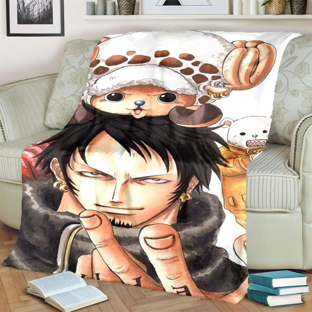 Soft Flannel Blanket with "ONE PIECE" Print Warm for Beds, Sofas, Bedrooms and Travel Use