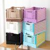 Collapsible Foldable Storage Basket 6 Colors Sundries Storage Bin Plastic Crate Box  Makeup Jewelry