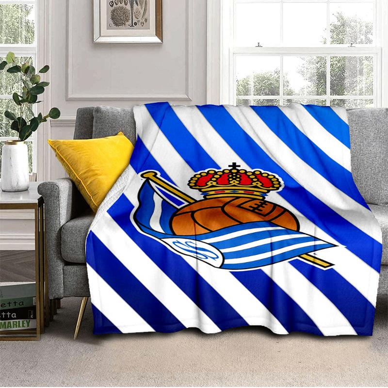 Real Sociedad Blanket Outdoor Flannel Blanket for Camping, Hiking, Garden Parties, Picnic Essentials,gift for family and friends