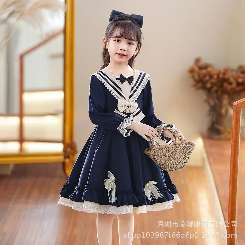 Платье принцессы с длинными рукавами в стиле Лолиты для девочек - Осень/Зима 