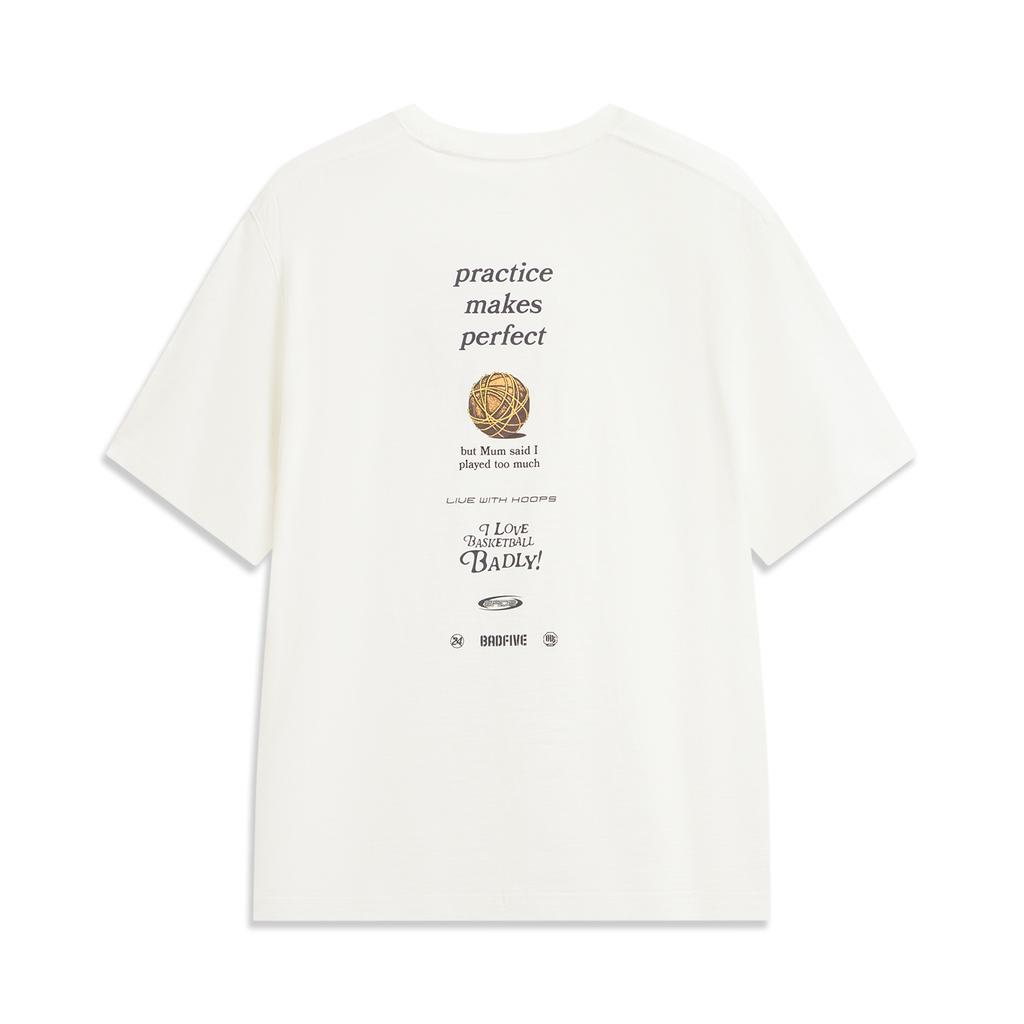 Li-Ning Badfive Свободная футболка с круглым вырезом и вышивкой логотипа, повседневная мужская одежда AHSW167-4
