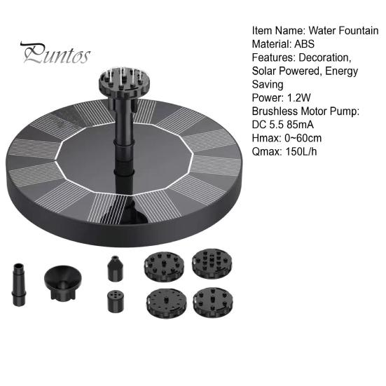 Практичный, простой в установке, черный фонтан на солнечной энергии, садовый пруд с рыбой, плавающий фонтан, украшение для птичьей ванны