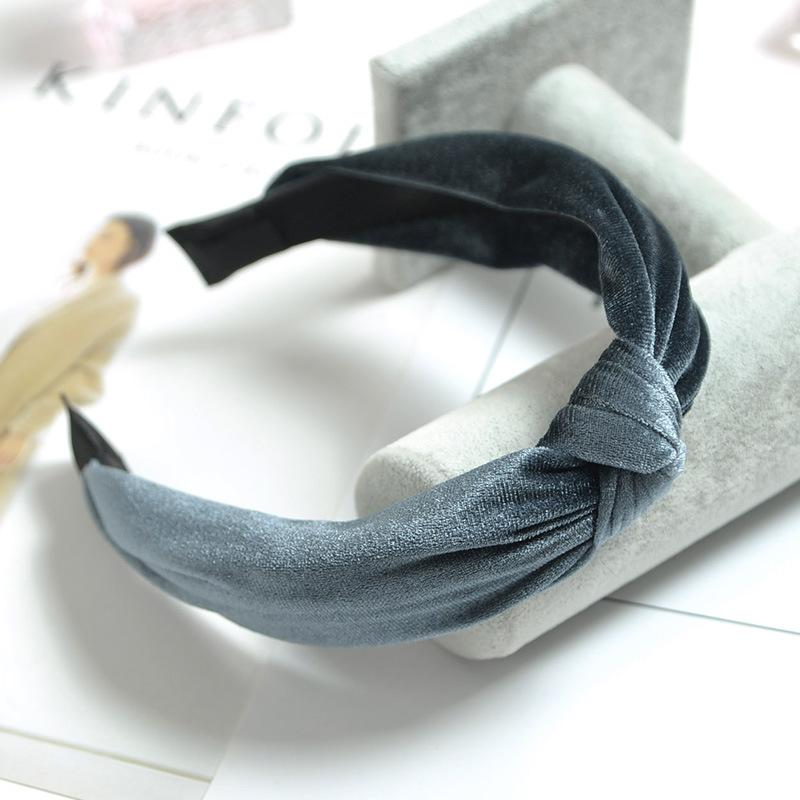 Autumn And Winter Wide-Brimmed Headband Fabric Knotted Corduroy Headband Women'S Japanese And Korean Face Wash Headgear Hair Accessories