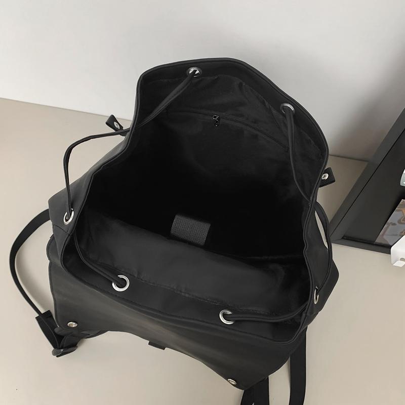 Solid Color Men's Backpack Women's Large Capacity Travel Backpack Student School Bag