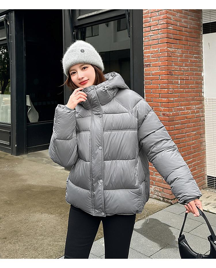 Women’s Short Hooded Windproof Thicken Warm Winter Jacket With Raglan Sleeves