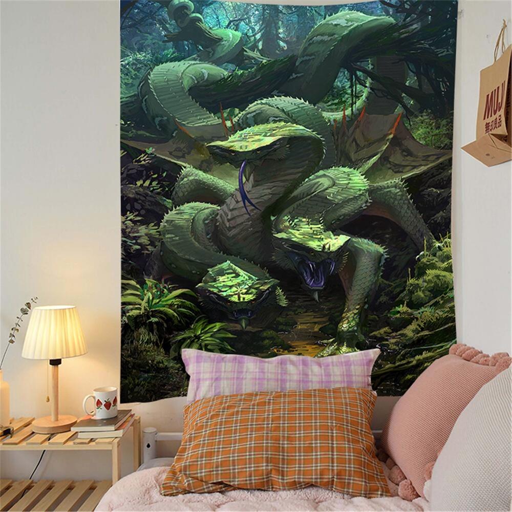 Настенный фоновый тканевый гобелен с вороной, медитация, психоделический рунный художественный настенный психоделический абстрактный гобелен