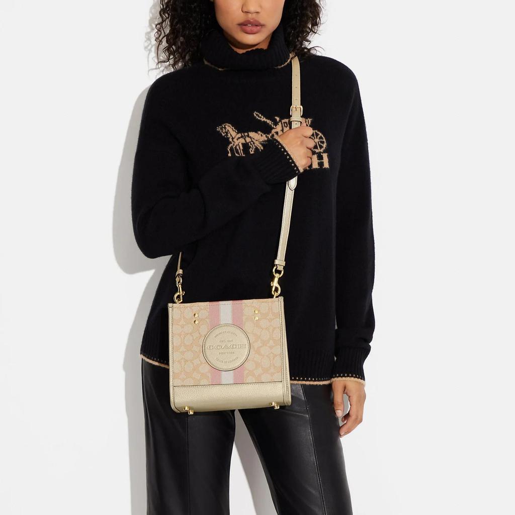 COACH Dempsey Iconic Jacquard Fabric Leather Calfskin Tote Bag , Shopping Bag , Shoulder Bag , Crossbody Bag , Handbag (Unisex) Handbags