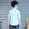 Детская одежда, весенние рубашки с длинными рукавами для мальчиков, модная хлопковая однотонная рубашка, детские топы на пуговицах с отложным воротником