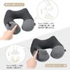 Portable U-shaped air pillow for airplanes, inflatable neck pillow with storage bag, perfect for home, bus, or office use.