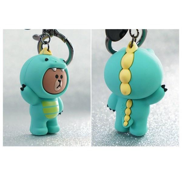 Kakao Line Friends Cute Character Key Ring / Key Ring / Key Holder, 6) Auto Brown
